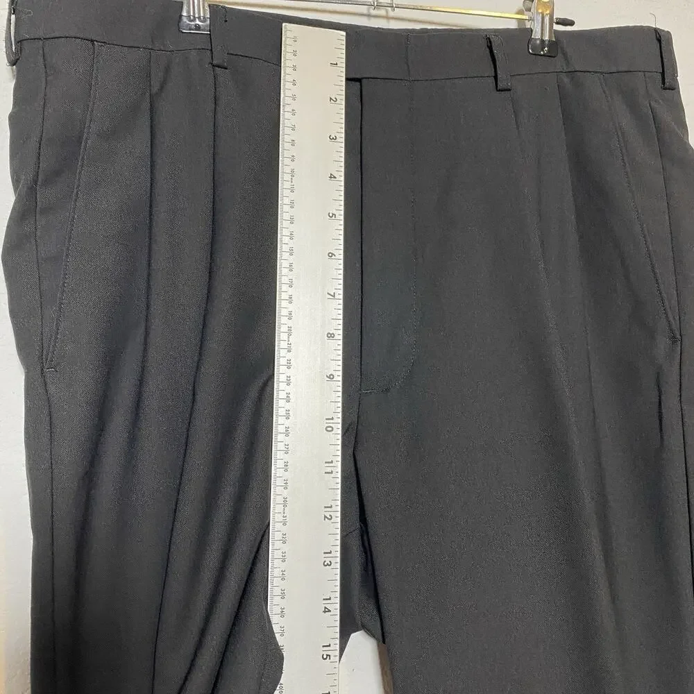 Haggar Comfort Equipped Dress Pants Mens 34x30‎ Black Trousers Office Work Relax